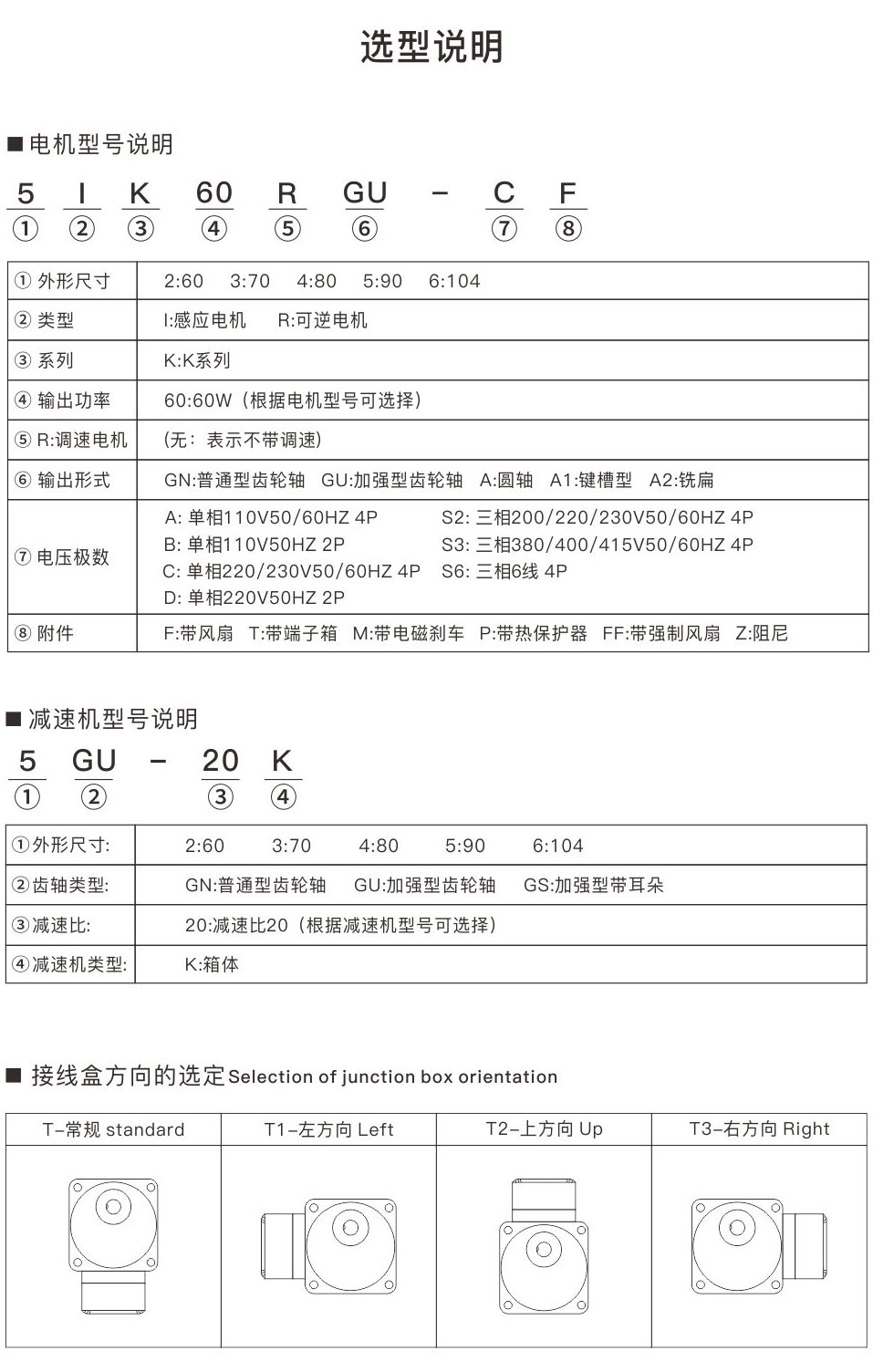 微小型減速機(jī)選型說明